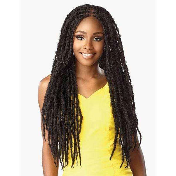 Sensationnel Frontal Lace Wigs Sensationnel Cloud 9 Synthetic 4x4 Lace Parting Swiss Braid Lace Wig - BUTTERFLY LOCS 30"