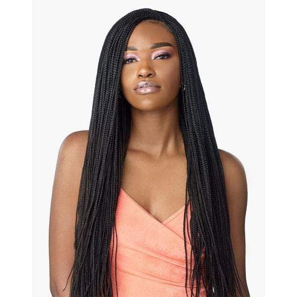 Sensationnel Frontal Lace Wigs Sensationnel Cloud 9 Synthetic 4x4 Lace Parting Swiss Braid Lace Wig - MICRO BOX BRAID 28"