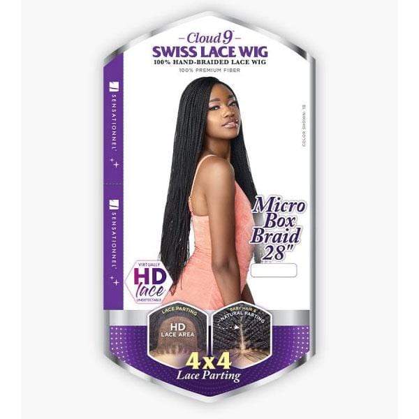 Sensationnel Frontal Lace Wigs Sensationnel Cloud 9 Synthetic 4x4 Lace Parting Swiss Braid Lace Wig - MICRO BOX BRAID 28"