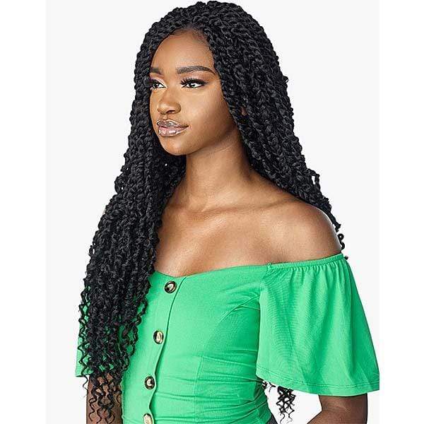 Sensationnel Frontal Lace Wigs Sensationnel Cloud 9 Synthetic Hair 4x4 Lace Parting Swiss Lace Wig - PASSION TWIST 28