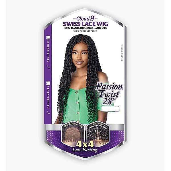 Sensationnel Frontal Lace Wigs Sensationnel Cloud 9 Synthetic Hair 4x4 Lace Parting Swiss Lace Wig - PASSION TWIST 28