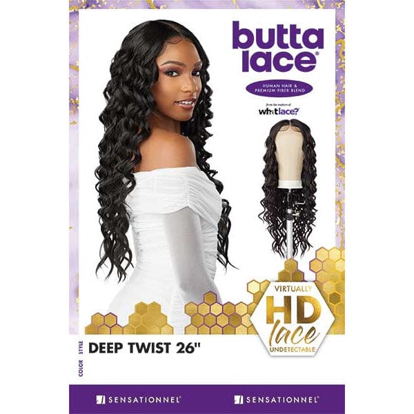 Sensationnel Butta Human Hair Blend Lace Front Wig - DEEP TWIST 26" - EgoWigs.com-1