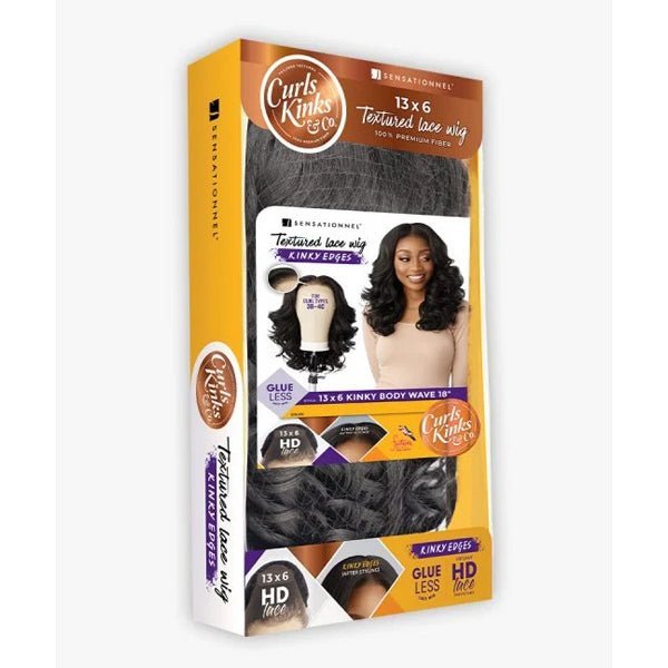 Sensationnel Kinky Edges Kinks & Co 13x6 HD Lace Front Wig - 13x6 KINKY BODY WAVE 18" - EgoWigs.com