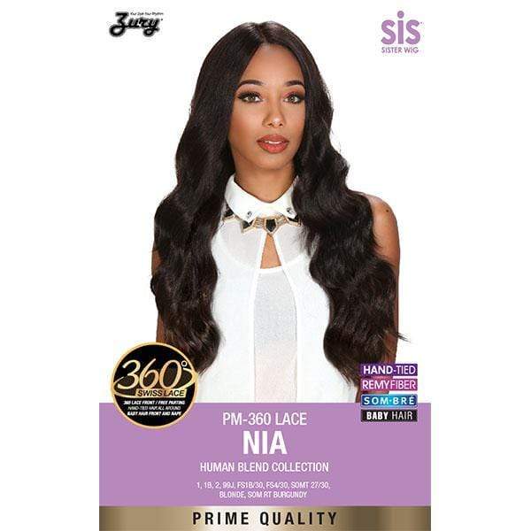 Zury Sis Prime Human Hair Natural Blend 360 Lace Front Wig - PM 360 LACE NIA - Clearance - EgoWigs.com-1